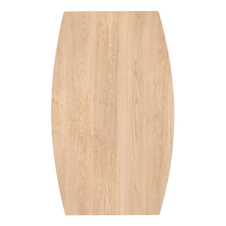 Eiken tafelblad - half ovaal / ellips - 2,7 cm dik - foutvrij eikenhout (A/B) - verlijmd, brede lamel (9-12 cm) - 27 mm