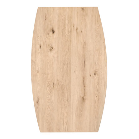 Eiken tafelblad - half ovaal / ellips - 4 cm dik - rustiek eikenhout (B/C) - verlijmd, brede lamel (9-12 cm) - 40 mm