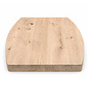 Eiken tafelblad - half ovaal / ellips - 4 cm dik - rustiek eikenhout (B/C) - verlijmd, brede lamel (9-12 cm) - 40 mm