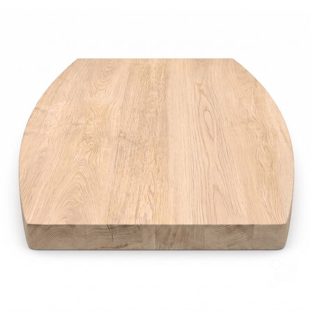 Eiken tafelblad - half ovaal / ellips - 4 cm dik - foutvrij eikenhout (A/B) - verlijmd, brede lamel (9-12 cm) - 40 mm