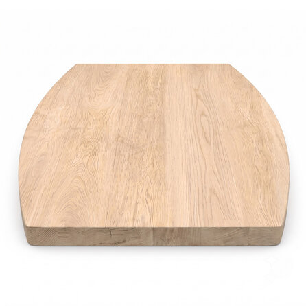 Eiken tafelblad - half ovaal / ellips - 2,7 cm dik - foutvrij eikenhout (A/B) - verlijmd, brede lamel (9-12 cm) - 27 mm