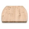 Eiken tafelblad - half ovaal / ellips - 2,7 cm dik - rustiek eikenhout (B/C) - verlijmd, brede lamel (9-12 cm) - 27 mm
