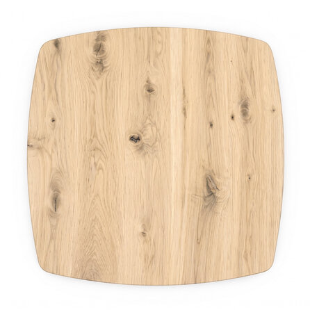 Eiken tafelblad - vierkant - Deens ovaal - 4 cm dik - rustiek eikenhout (B/C) - verlijmd, brede lamel (9-12 cm) - 40 mm Eiken tafelblad - vierkant - Deens ovaal - 4 cm dik - rustiek eikenhout (B/C) - verlijmd, brede lamel (9-12 cm) - 40 mm