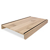 Eiken overzettrede - met dubbele neus van 7,5 cm hoog (2 stuks) - op maat - 2 cm dik - rustiek eikenhout (B/C) - verlijmde overzet traptrede - 20 mm Eiken overzettrede - met dubbele neus van 7,5 cm hoog (2 stuks) - op maat - 2 cm dik - rustiek eikenhout (B/C) - verlijmde overzet traptrede - 20 mm
