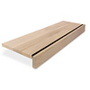 Eiken overzettrede - op maat - 2 cm dik - met neus van 7,5 cm hoog - foutvrij eikenhout (A/B) - verlijmde overzet traptrede - 20 mm
