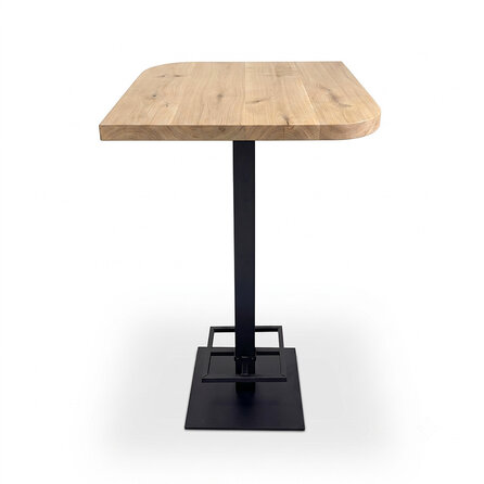 Eiken bartafel - diagonaal rond-haaks - vierkant - 4 cm dik - vierkante eiken bar-/sta (horeca) tafel van rustiek eikenhout (B/C) met brede lamel - 40 mm Eiken bartafel - diagonaal rond-haaks - vierkant - 4 cm dik - vierkante eiken bar-/sta (horeca) tafel van rustiek eikenhout (B/C) met brede lamel - 40 mm