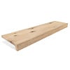 Eiken overzet vensterbank - op maat - 2 cm dik - met verlijmde 2x6 cm rand - rustiek eikenhout (B/C), verlijmd - 20 mm