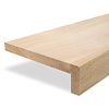 Eiken overzet vensterbank - op maat - 2 cm dik - met verlijmde 2x6 cm rand - foutvrij eikenhout (A/B), verlijmd - 20 mm