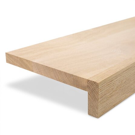 Eiken overzet vensterbank - op maat - 2 cm dik - met verlijmde 2x6 cm rand - foutvrij eikenhout (A/B), verlijmd - 20 mm - Copy Eiken overzet vensterbank - op maat - 2 cm dik - met verlijmde 2x6 cm rand - foutvrij eikenhout (A/B), verlijmd - 20 mm - Copy