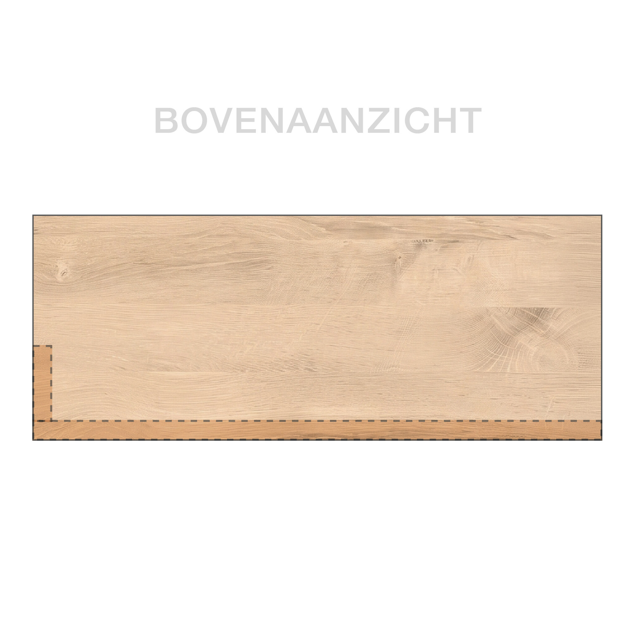 Lange zijde + zijkant links