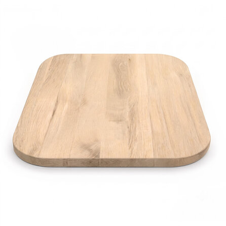 Eiken tafelblad - vierkant - ronde hoeken - 2,7 cm dik - foutvrij eikenhout (A/B) - verlijmd, brede lamel (9-12 cm) - 27 mm Eiken tafelblad - vierkant - ronde hoeken - 2,7 cm dik - foutvrij eikenhout (A/B) - verlijmd, brede lamel (9-12 cm) - 27 mm
