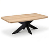 Eiken eettafel - ronde hoeken - 4 cm dik - eiken tafel van foutvrij eikenhout (A/B) met brede lamel - 40 mm Eiken eettafel - ronde hoeken - 4 cm dik - eiken tafel van foutvrij eikenhout (A/B) met brede lamel - 40 mm