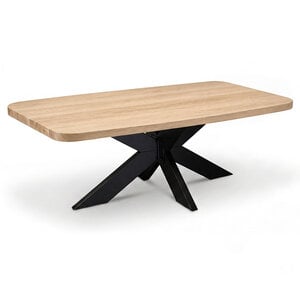 Eiken eettafel - ronde hoeken - 4 cm - foutvrij - met brede lamel