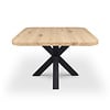 Eiken eettafel - ronde hoeken - vierkant - 4 cm dik - eiken tafel van rustiek eikenhout (B/C) met brede lamel - 40 mm Eiken eettafel - ronde hoeken - vierkant - 4 cm dik - eiken tafel van rustiek eikenhout (B/C) met brede lamel - 40 mm
