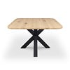 Eiken eettafel - ronde hoeken - vierkant - 2,7 cm dik - eiken tafel van rustiek eikenhout (B/C) met brede lamel - 27 mm Eiken eettafel - ronde hoeken - vierkant - 2,7 cm dik - eiken tafel van rustiek eikenhout (B/C) met brede lamel - 27 mm