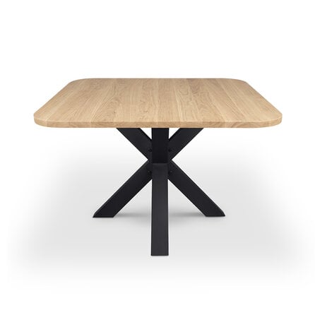 Eiken eettafel - ronde hoeken - vierkant - 2,7 cm dik - eiken tafel van foutvrij eikenhout (A/B) met brede lamel - 27 mm Eiken eettafel - ronde hoeken - vierkant - 2,7 cm dik - eiken tafel van foutvrij eikenhout (A/B) met brede lamel - 27 mm
