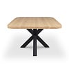 Eiken eettafel - ronde hoeken - vierkant - 4 cm dik - eiken tafel van foutvrij eikenhout (A/B) met brede lamel - 40 mm Eiken eettafel - ronde hoeken - vierkant - 4 cm dik - eiken tafel van foutvrij eikenhout (A/B) met brede lamel - 40 mm