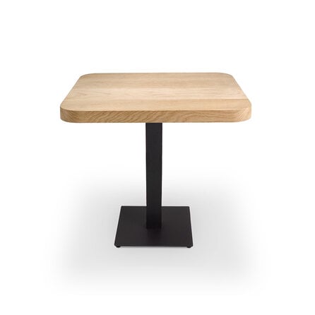 Eiken bistrotafel - ronde hoeken - vierkant - 4 cm dik - vierkante eiken horeca tafel van foutvrij eikenhout (A/B) met brede lamel - 40 mm