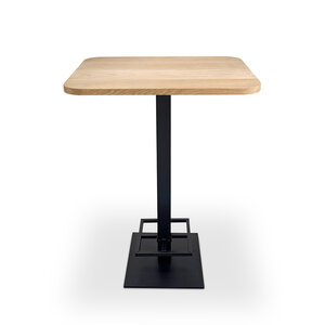 Eiken sta-/ bartafel - ronde hoeken - vierkant - 2,7 cm - foutvrij - met brede lamel