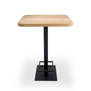 Eiken sta-/ bartafel - ronde hoeken - vierkant - 4 cm - foutvrij - met brede lamel