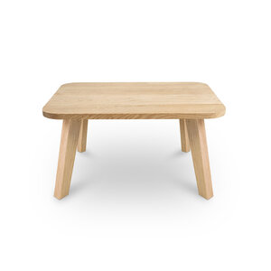 Eiken salontafel - ronde hoeken - vierkant - 2,7 cm - foutvrij - met brede lamel