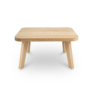 Eiken salontafel - ronde hoeken - vierkant - 4 cm - foutvrij - met brede lamel