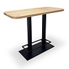 Eiken bartafel - ronde hoeken - 4 cm dik - eiken bar-/sta (horeca) tafel van rustiek eikenhout (B/C) met brede lamel - 40 mm Eiken bartafel - ronde hoeken - 4 cm dik - eiken bar-/sta (horeca) tafel van rustiek eikenhout (B/C) met brede lamel - 40 mm