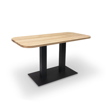 Eiken horecatafel - ronde hoeken - 2,7 cm dik - eiken horeca tafel van foutvrij eikenhout (A/B) met brede lamel - 27 mm Eiken horecatafel - ronde hoeken - 2,7 cm dik - eiken horeca tafel van foutvrij eikenhout (A/B) met brede lamel - 27 mm
