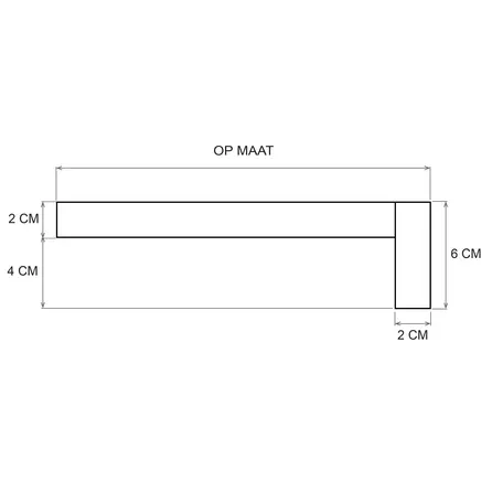 Eiken overzet vensterbank - op maat - 2 cm dik - met verlijmde 2x6 cm rand - rustiek eikenhout (B/C), verlijmd - 20 mm