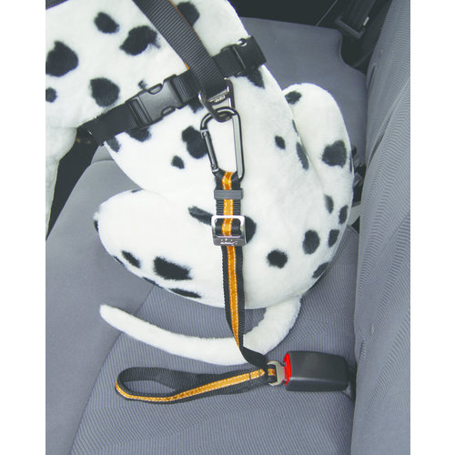 Kurgo Direct to Seatbelt Tether - Zwart/Oranje