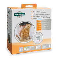 Staywell® Classic Manual 4-Way Locking Cat Flap - White w/tunnel PetSafe® Staywell® Classic Manual 4-Way Locking Cat Flap - White w/tunnel