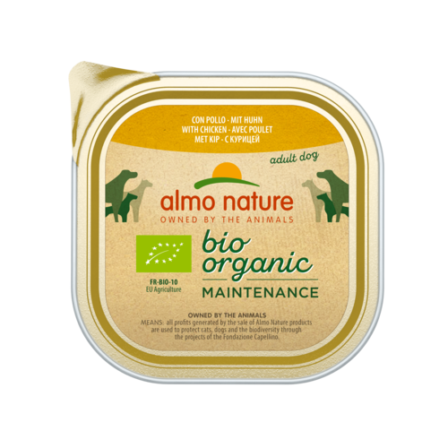 Almo Nature Bio Organic Natvoer Hond - Maintenance - Kuipje - 9 x 300g