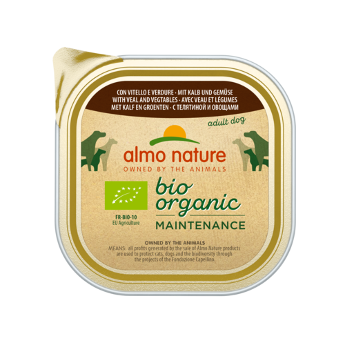 Almo Nature Bio Organic Natvoer Hond - Maintenance - Kuipje - 9 x 300g