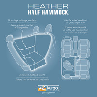 Kurgo Heather Half Hammock - Grey