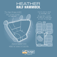 Kurgo - Half Hammock - Heather Grey Kurgo Kurgo - Half Hammock - Heather Grey