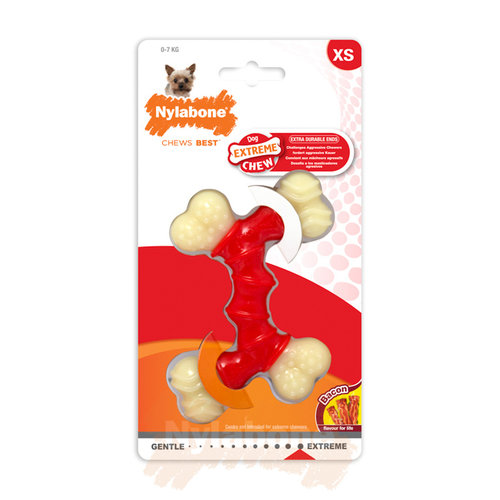 Nylabone Extreme Chew Double Bone Bacon