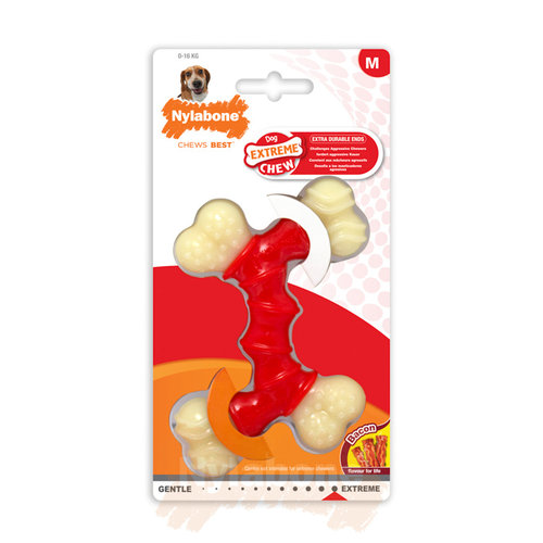 Nylabone Extreme Chew Double Bone Bacon