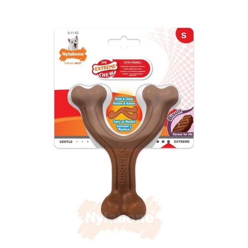 Nylabone Extreme Chew Wishbone Bison or Chicken - S/M/L