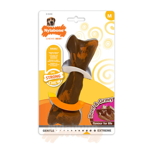 Nylabone Strong Chew Bone Beef & Gravy - M