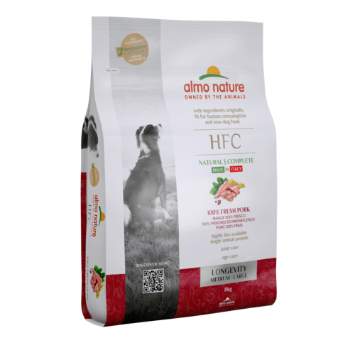 Almo Nature HFC Dry Food Dog - for Medium  &  Large Breed Dogs - Longevity - M/L