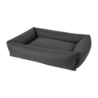 District 70 URBAN Box Bed - Faux leather dog bed - Dark grey, Latte & Taupe