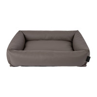 District 70 URBAN Box Bed - Faux leather dog bed - Dark grey, Latte & Taupe