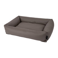 District 70 URBAN Box Bed - Faux leather dog bed - Dark grey, Latte & Taupe