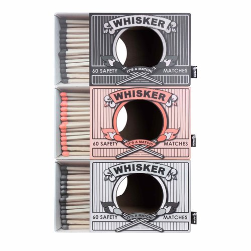 District 70 WHISKER Cardboard Scratcher - 55 x 29 x 30 cm - White, Black and Pink