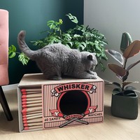 District 70 WHISKER Cardboard Scratcher - 55 x 29 x 30 cm - White, Black and Pink