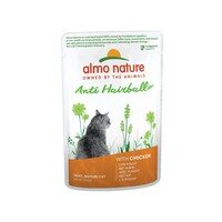 Almo Nature Anti-Hairball Natvoer Kat - Multi Pack - Zakjes met Rund en Kip - 10 x 6 x 70g