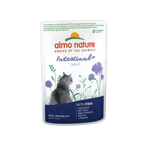 Almo Nature Intestinal Help Wet Food Cat -  Pouches Fish or Poultry - 30 x 70g