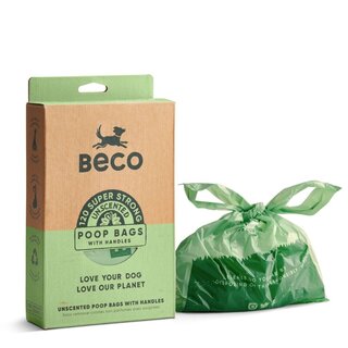 Poop Bags Recycled - Unscented - Handles (120)