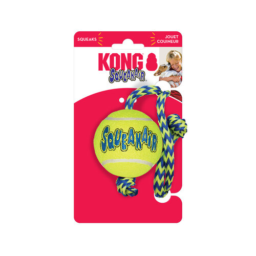 Kong SqueakAir Ball met Touw - M