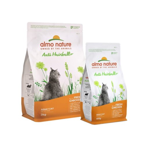 Almo Nature Anti Hairball Dry Food Cat - Salmon or Chicken - 400 g or 2 kg